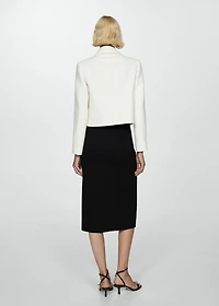 Pencil skirt with Rome-knit opening