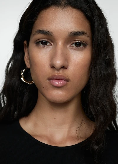 Flared dress combined fabric