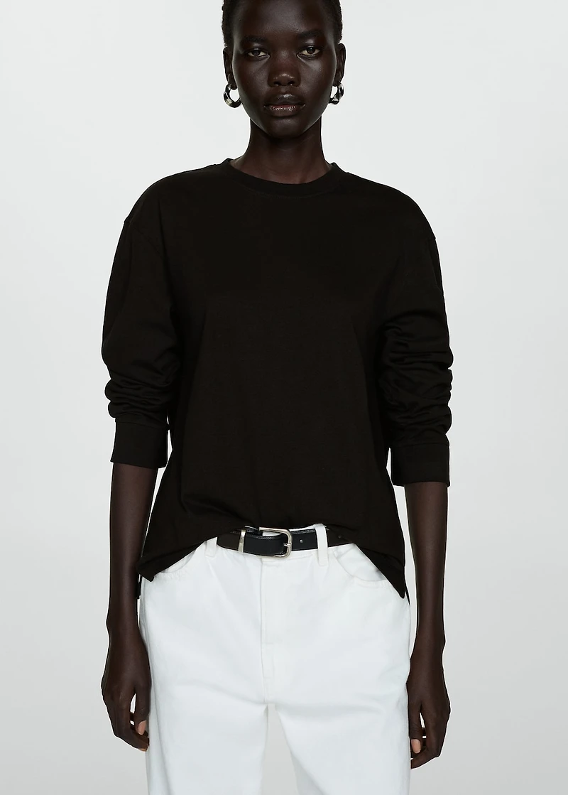 Long sleeve cotton t-shirt