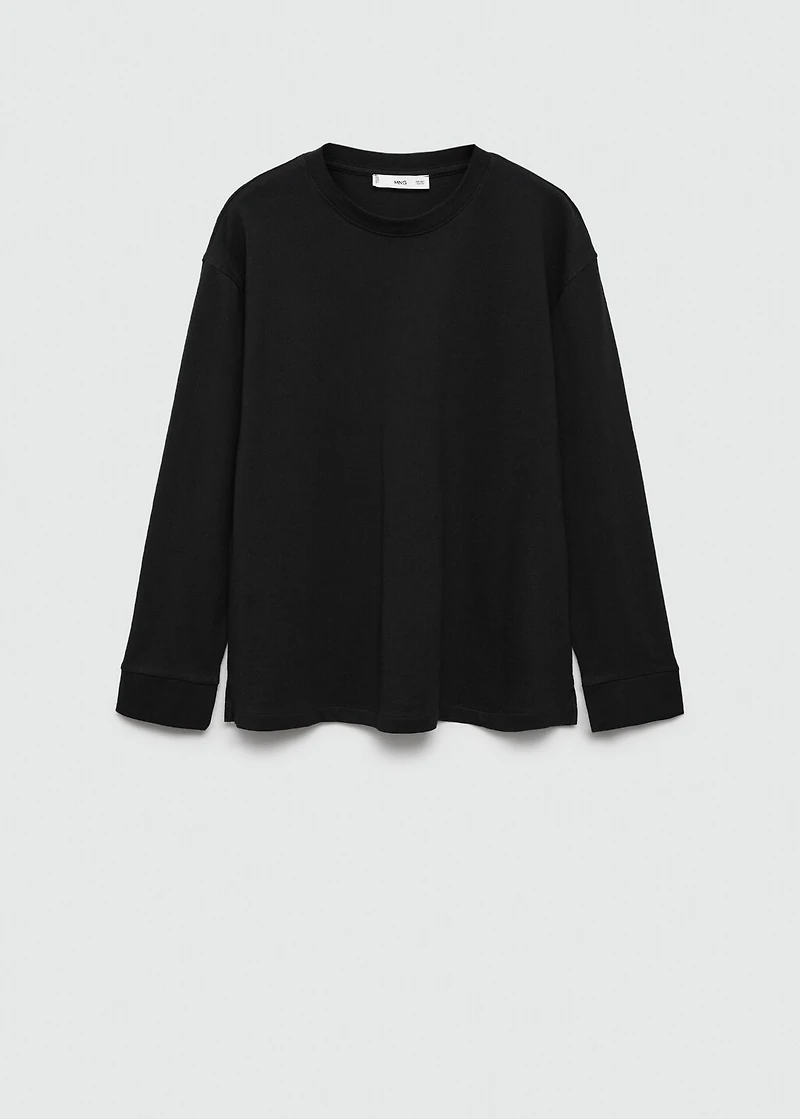 Long sleeve cotton t-shirt