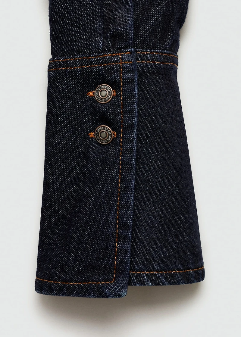 Denim shirt with seams