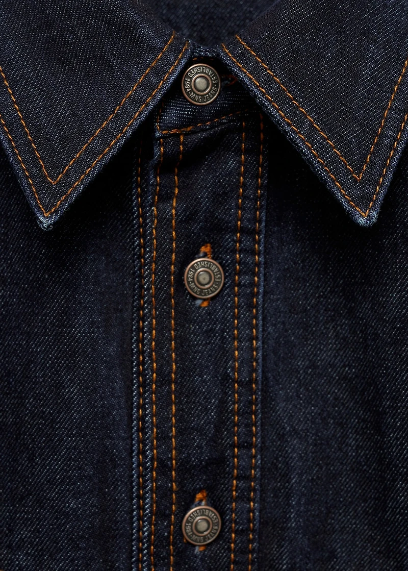 Denim shirt with seams