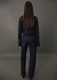 Denim shirt with seams