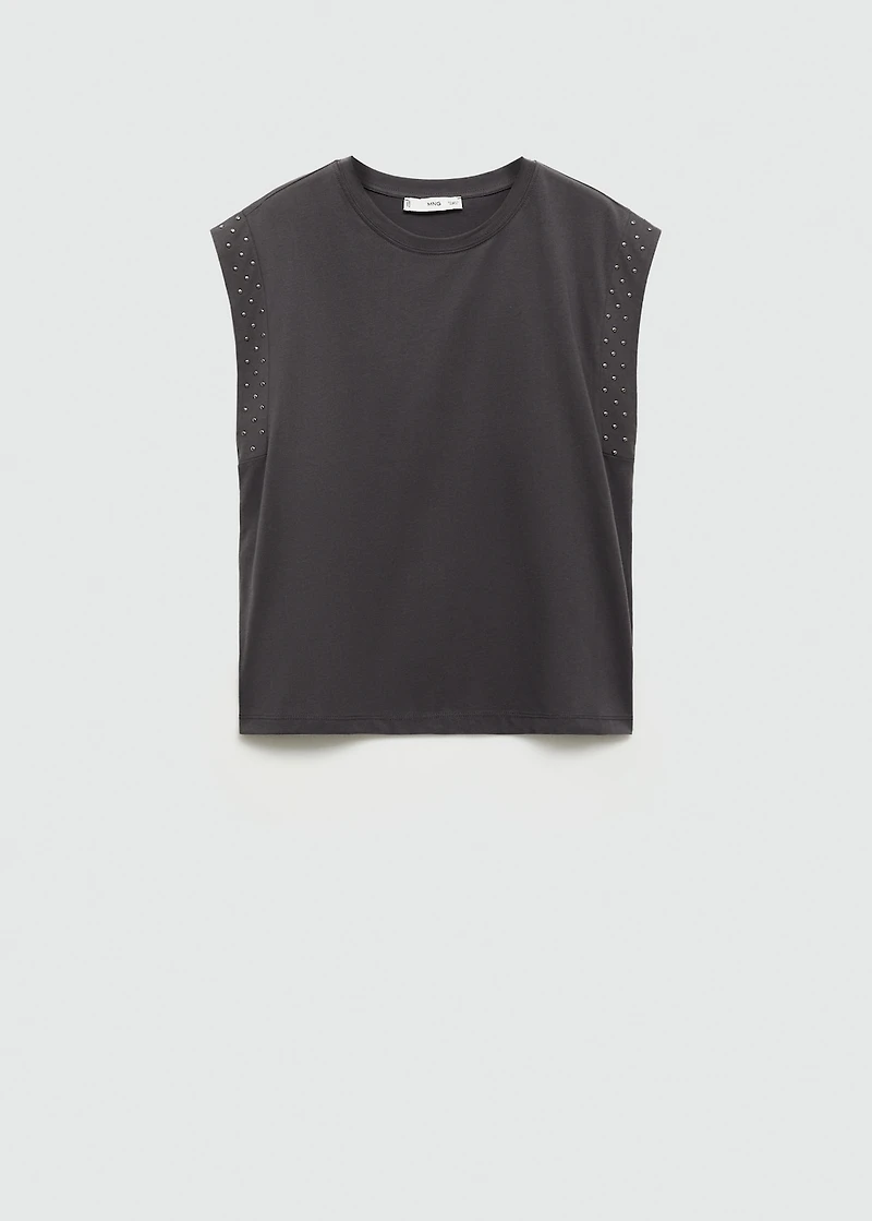 Studded sleeveless T-shirt