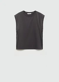 Studded sleeveless T-shirt