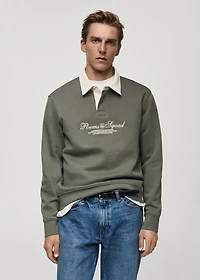 Polo sweatshirt with front text