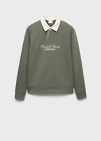 Polo sweatshirt with front text