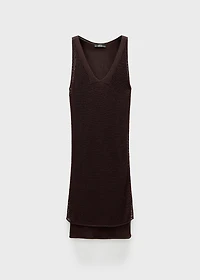 Lurex knit dress with lace accents