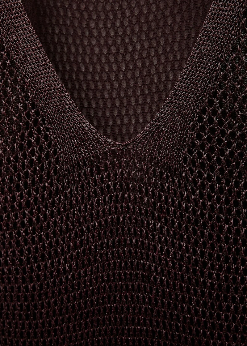 Lurex knit dress with lace accents