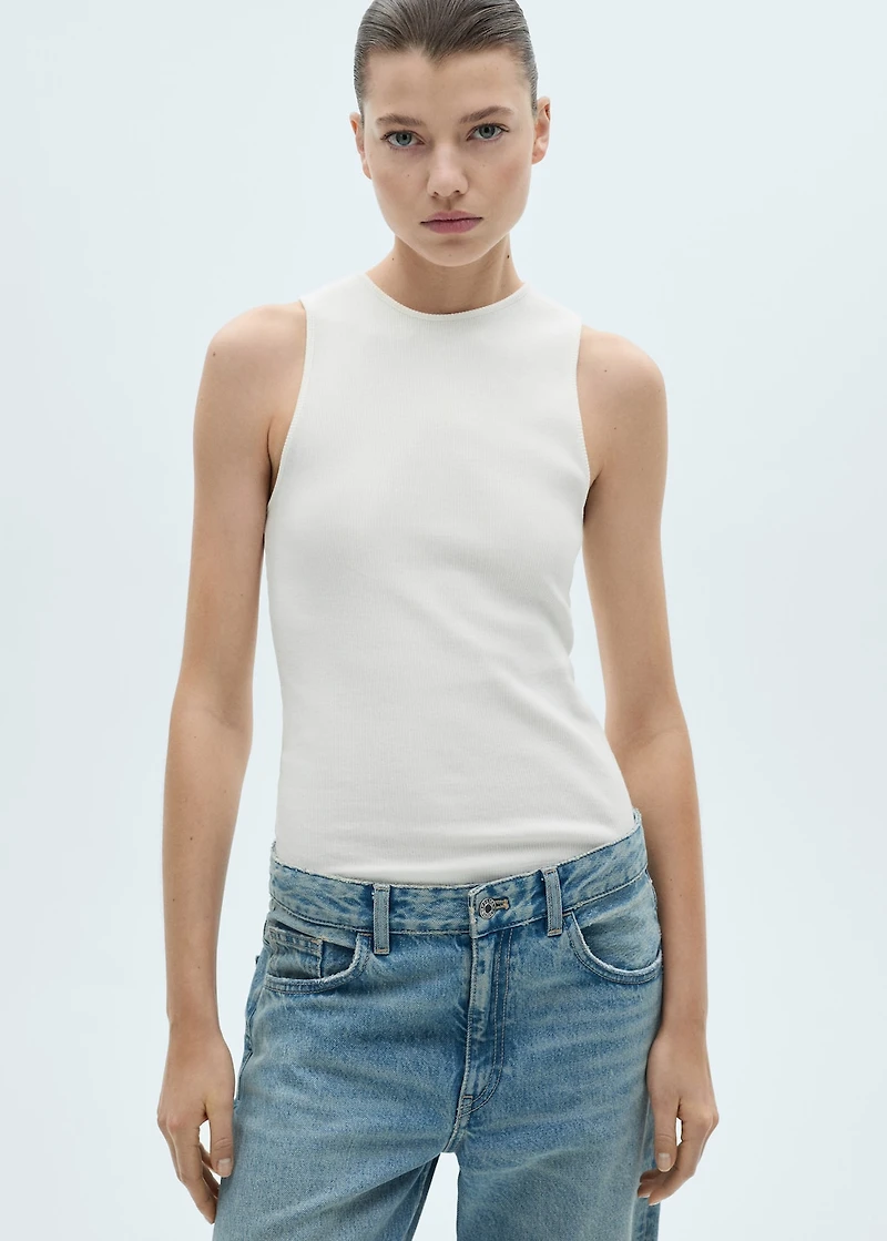 Ribbed cotton top