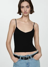 Ribbed top with thin straps