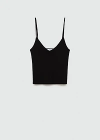 Ribbed top with thin straps