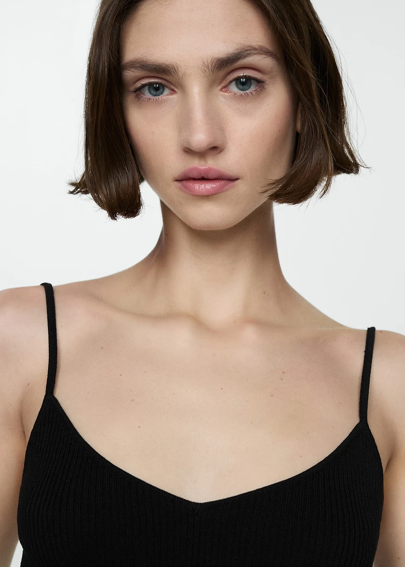 Ribbed top with thin straps