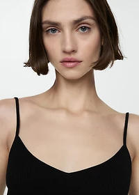 Ribbed top with thin straps