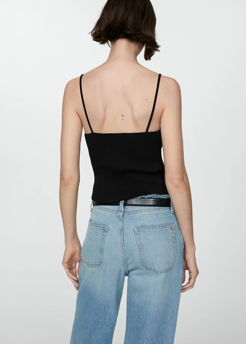 Ribbed top with thin straps