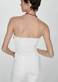 Denim strapless top