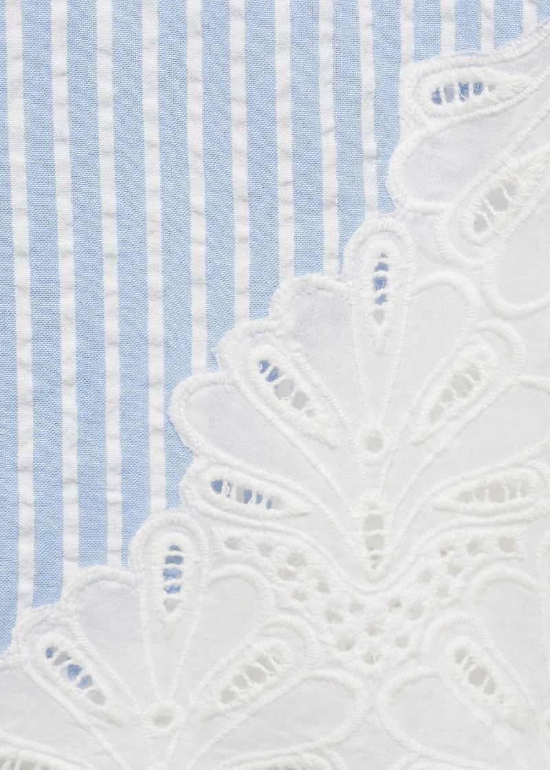 Embroidered striped pants