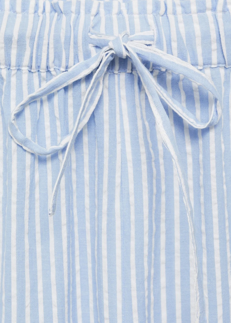 Embroidered striped pants