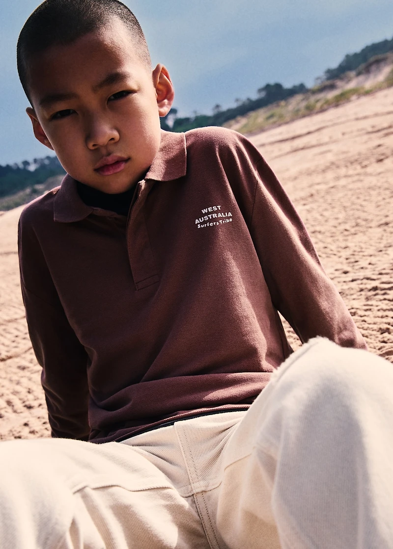 Polo shirt with embroidered detail