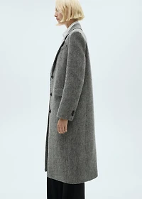 Flecked wool-blend coat