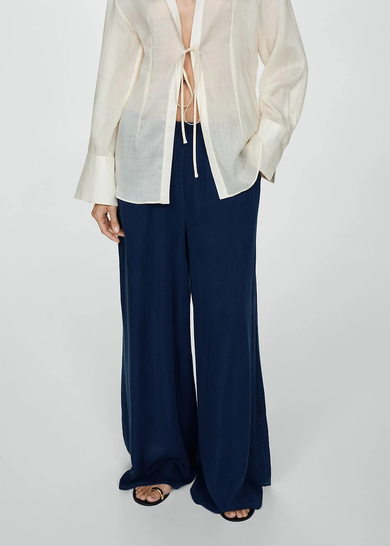 Lyocell pants with elastic waistband