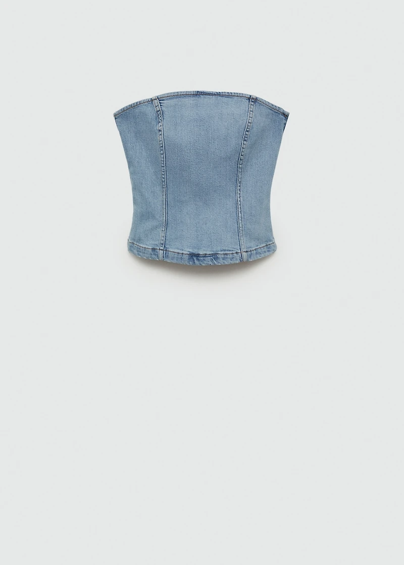 Denim strapless top
