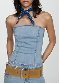 Denim strapless top