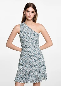 Printed asymmetrical dress