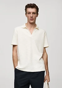 Patterned cotton polo shirt