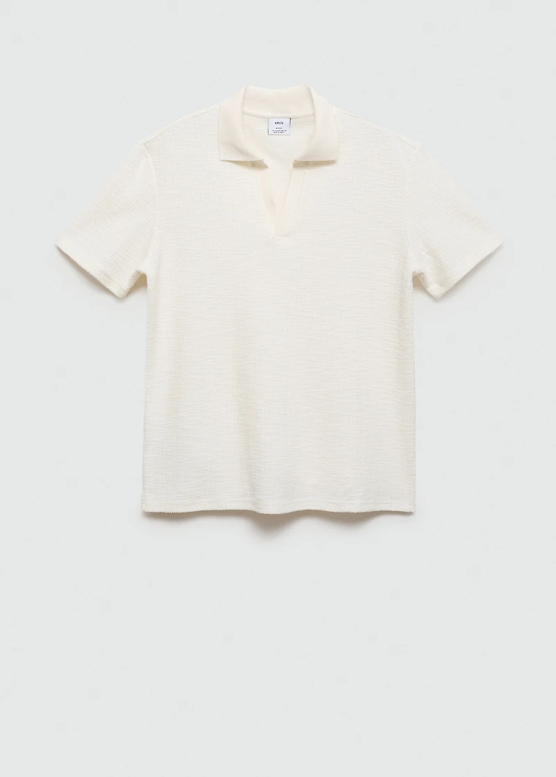 Patterned cotton polo shirt