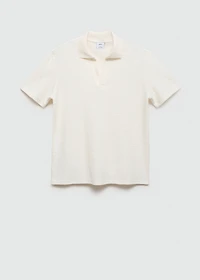 Patterned cotton polo shirt