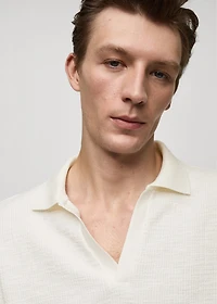 Patterned cotton polo shirt