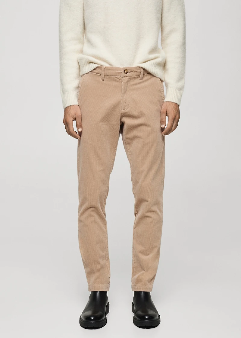 Corduroy slim-fit pants