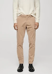 Corduroy slim-fit pants