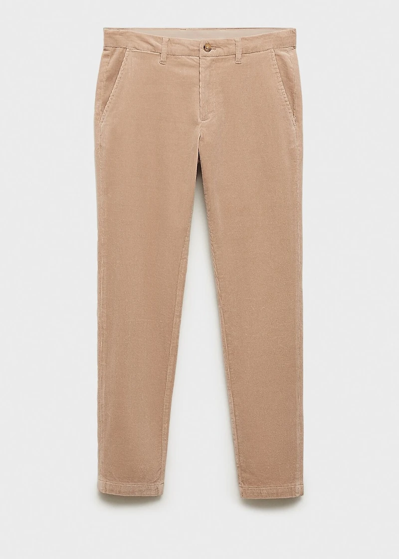 Corduroy slim-fit pants