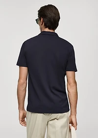 Slim-fit cotton piqué textured polo shirt