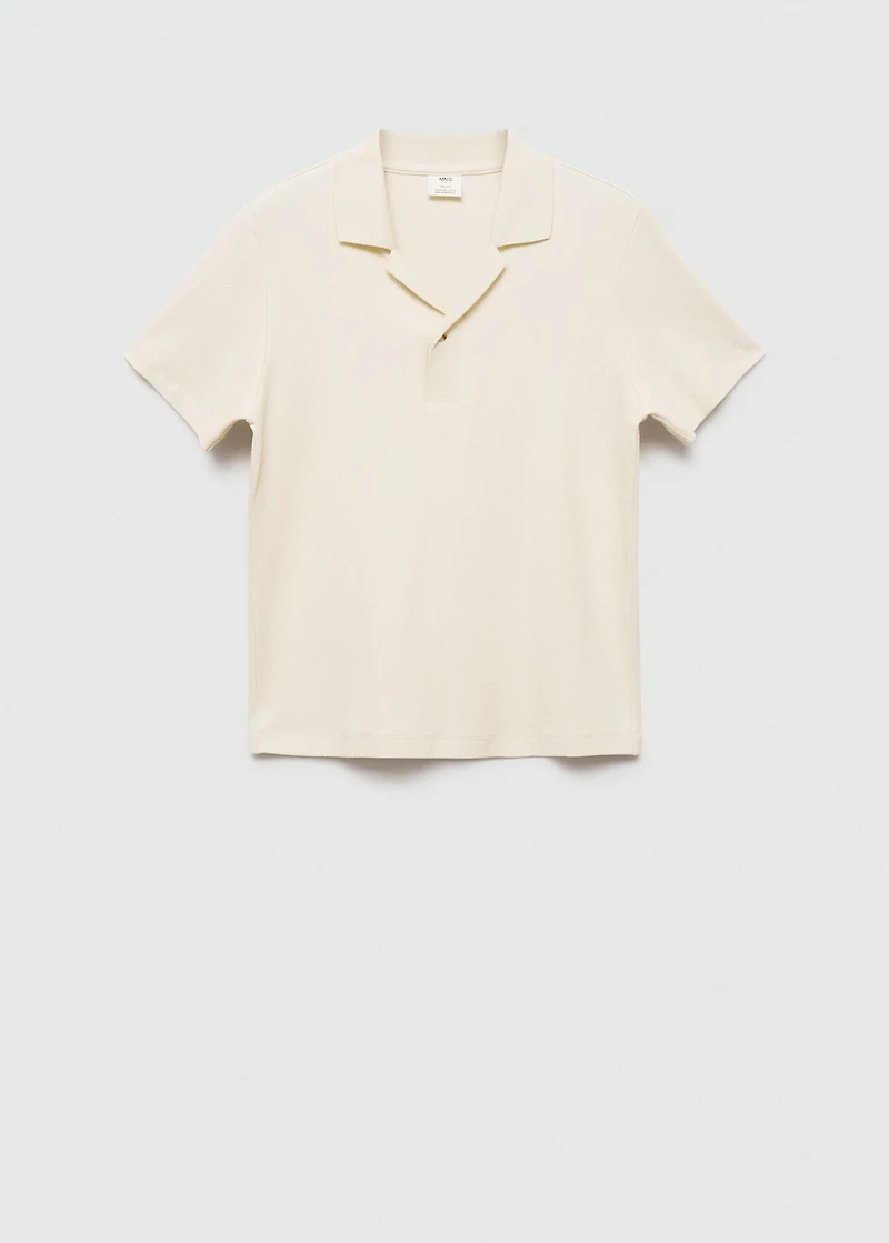 Regular-fit textured cotton polo shirt