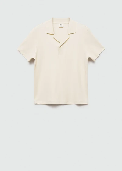 Regular-fit textured cotton polo shirt