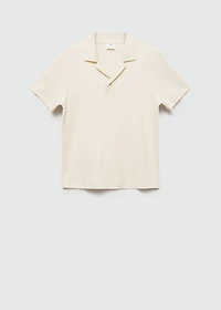 Regular-fit textured cotton polo shirt