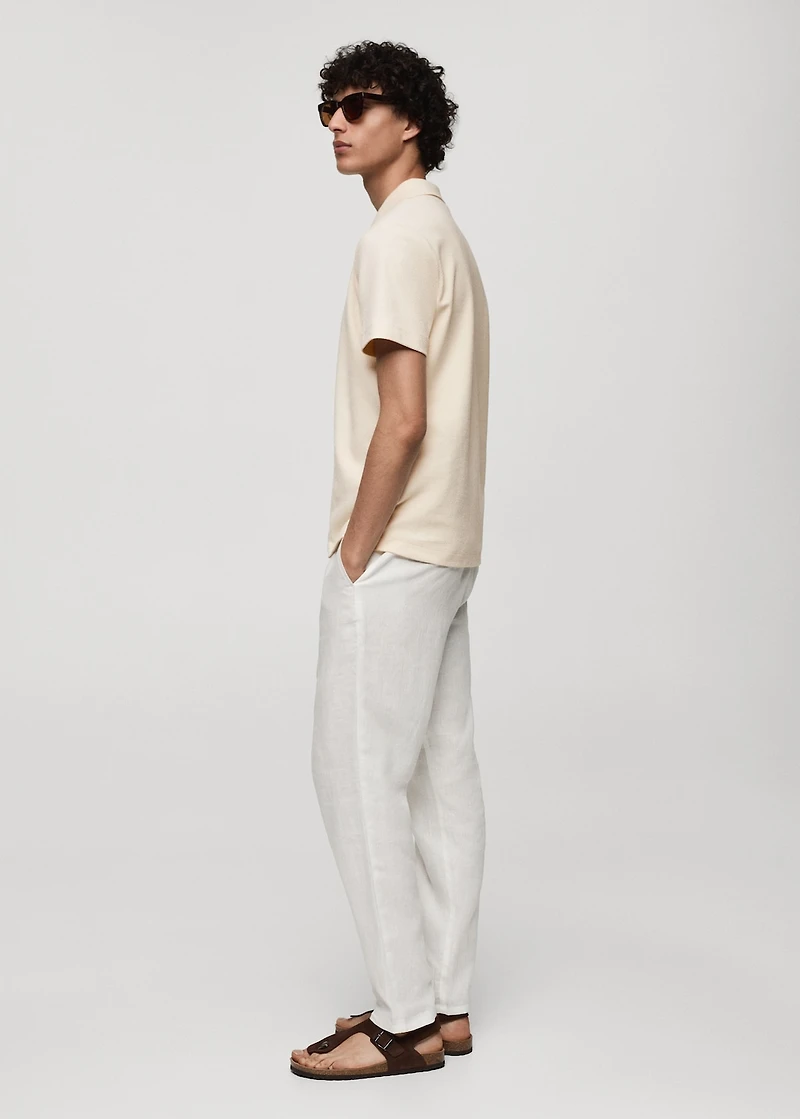 Regular-fit textured cotton polo shirt