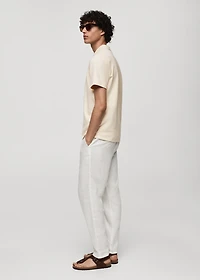 Regular-fit textured cotton polo shirt