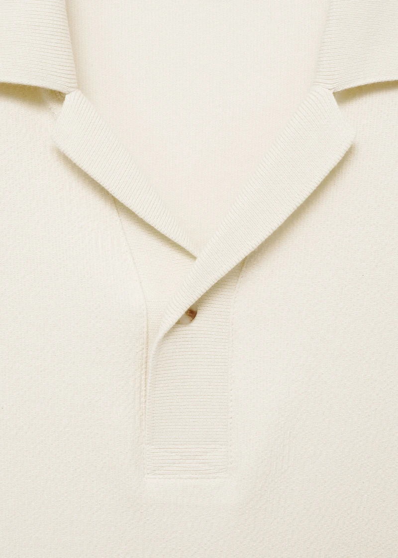 Regular-fit textured cotton polo shirt