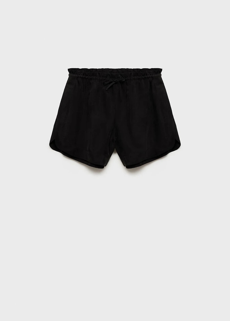 High-waisted straight-fit cupro shorts