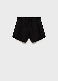 High-waisted straight-fit cupro shorts