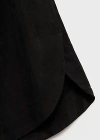 High-waisted straight-fit cupro shorts