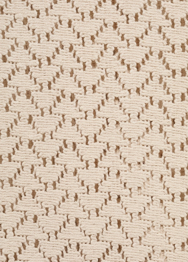 Openwork knitted cotton shirt