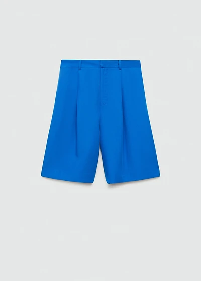 Lyocell pleated bermuda shorts