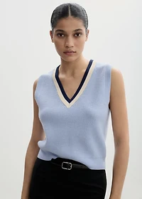 Contrast V-neck vest