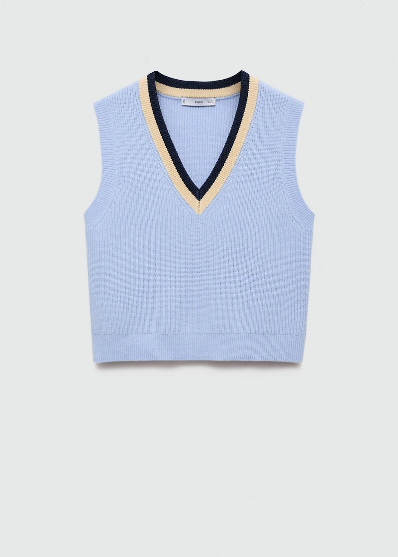 Contrast V-neck vest