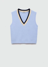 Contrast V-neck vest
